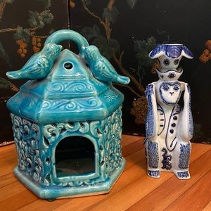 Lot of 2 Ceramic Candle Holders